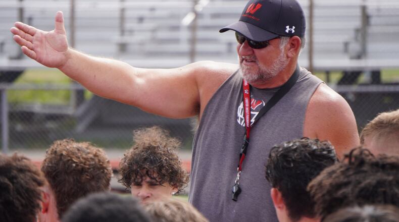 Lakota West coach Tom Bolden directs a recent practice. Chris Vogt/CONTRIBUTED
