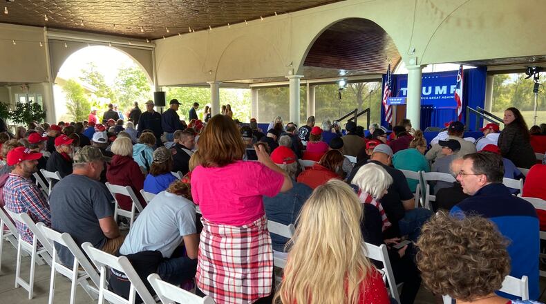 Supporters fill the Cedar Springs Pavilion in Tipp City, waiting to hear Donald Trump Jr. on Wednesday, Sept. 30, 2020. ISMAIL TURAY JR./STAFF