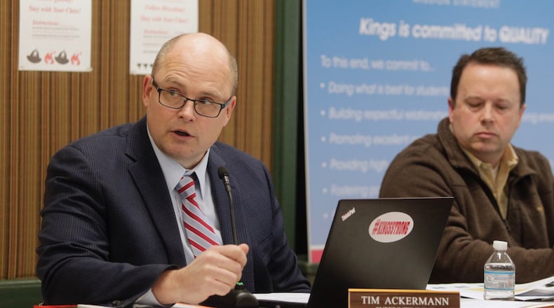 Kings Schools Superintendent Tim Ackermann announced this week he is resigning from the school system he has led for six years. Ackermann, who will leave by July 31, is taking the assistant superintendent's position with the Hamilton County Educational Services Center. (File Photo\Journal-News)