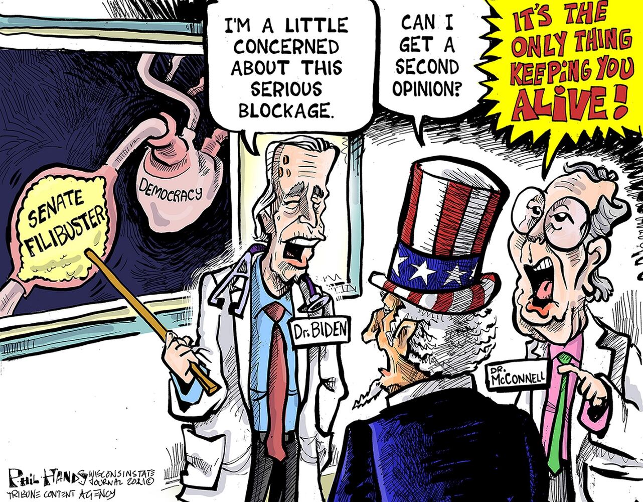 Week in cartoons: Biden press conference, Georgia voting rules and more