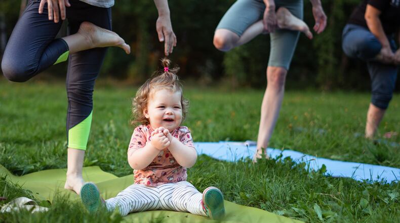 Community members can participate in “Family Yoga” at Voice of America MetroPark, 10 a.m. to 11 a.m., July 18. The program is geared to all ages. CONTRIBUTED