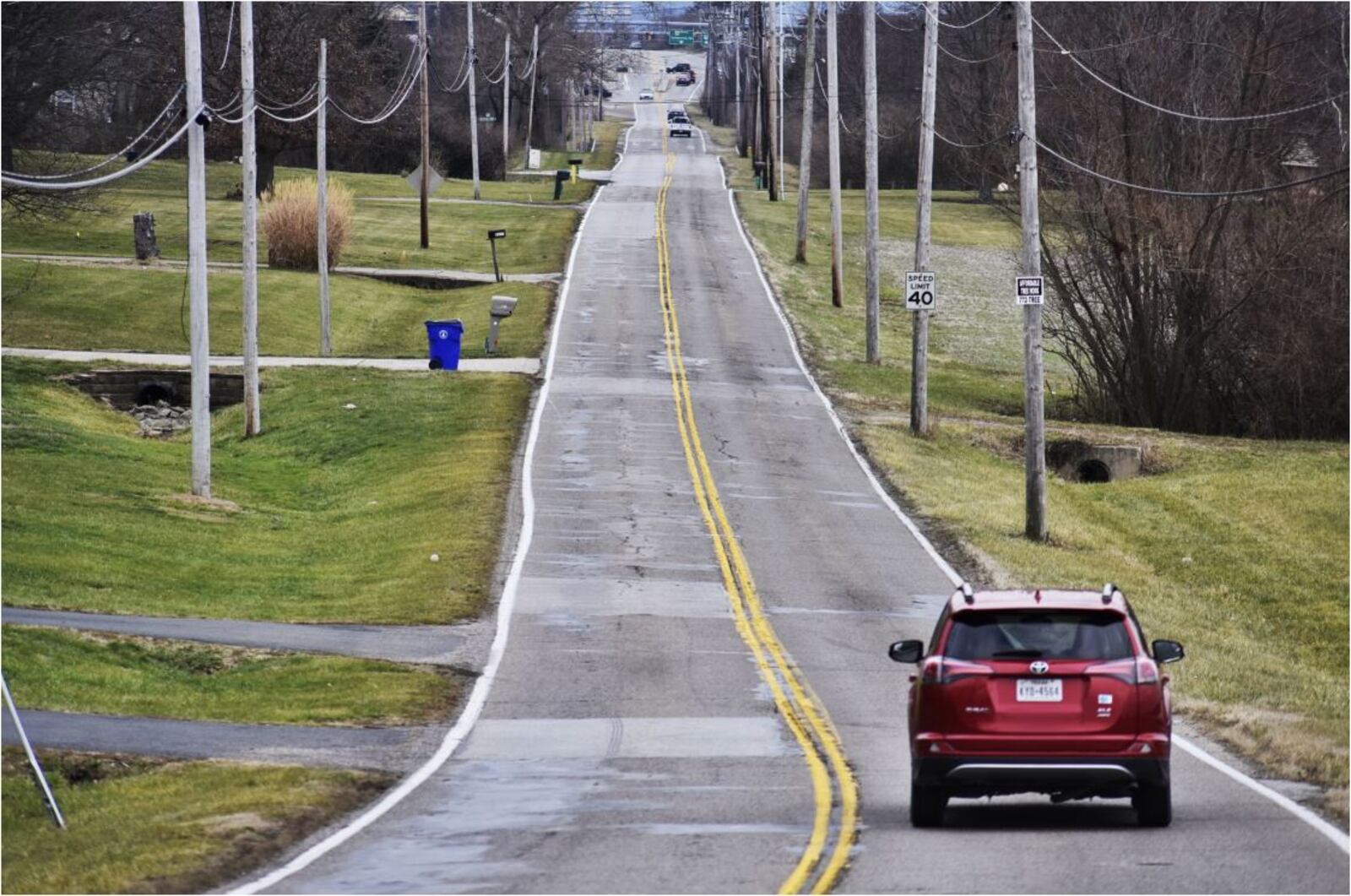 This section of Tylersville Road between Hamilton Enterprise Park Drive and Gateway Avenue is one if multiple roads scheduled to be paved in Hamilton in 2021. NICK GRAHAM / STAFF