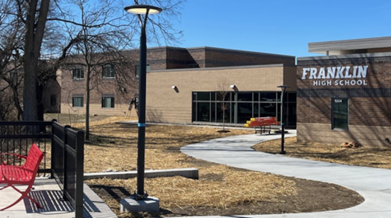 The Franklin Board of Education formally dedicated its new $48 million high school at 140 E. Sixth St. on March 2, 2024. The new building will replace the current high school at 750 E. Sixth St., which was opened in 1969 and will become the junior high school. Students will begin classes at the new high school on Monday, March 4, 2024.  ED RICHTER/STAFF