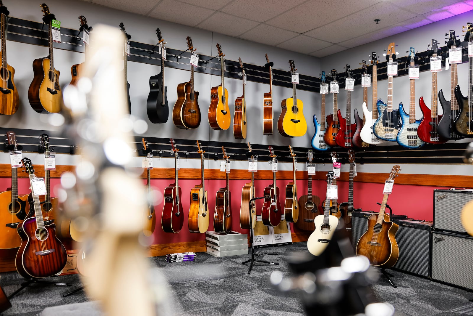 The new Willis Music location at 9482 Meridian Way in West Chester Township features a large variety of brass and wind instruments, percussion, guitars, repair shop, lessons and more. NICK GRAHAM/STAFF