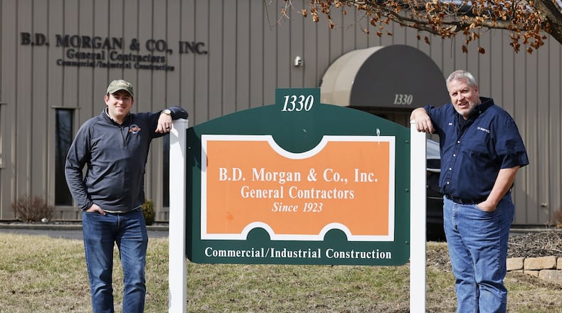 B.D. Morgan and Co., Inc. general contractors is celebrating 100 years in business. Jonathan Morgan, right, is president and his son Ben Morgan l, left, is vice president of the company. NICK GRAHAM/STAFF
