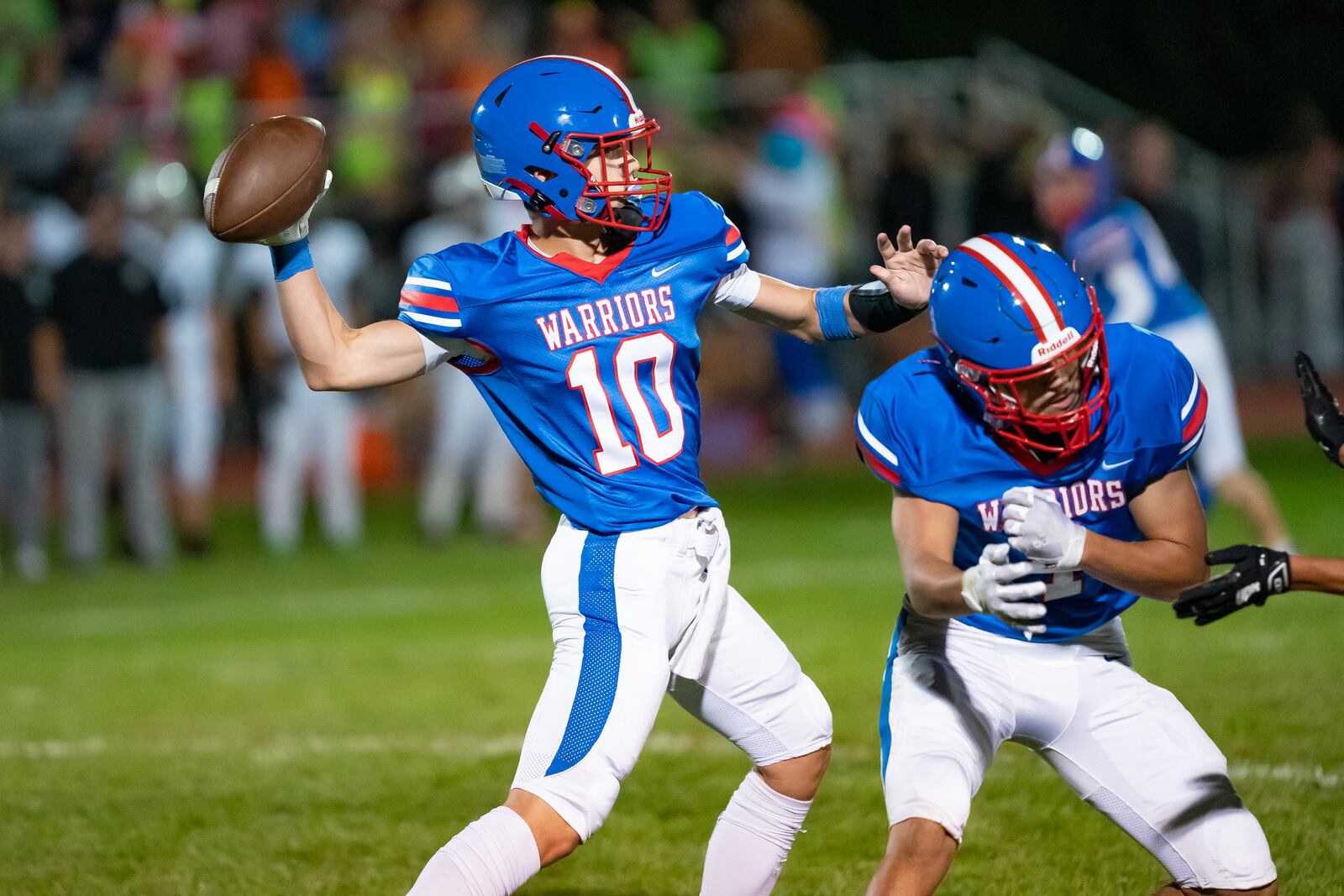 Northwestern High School freshman Mason Kluczynski throws a pass during their 42-7 victory over Greenon on Friday, Aug. 29 at Taylor Field in Springfield. RODNEY GETZ/CONTRIBUTED PHOTO