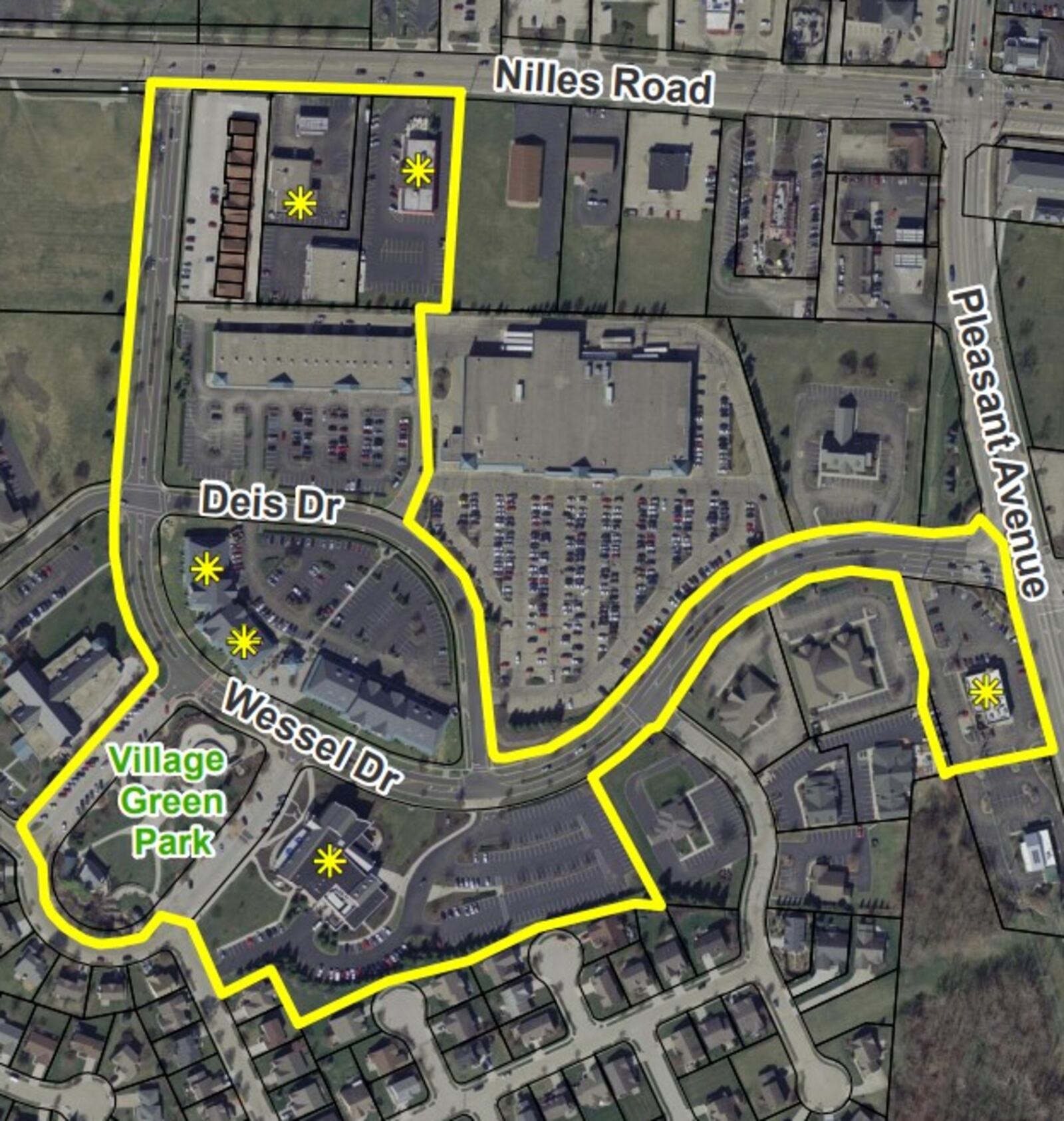 Pictured is the microscope-shaped nearly 27-acre designated outdoor refreshment area district in Fairfield's Town Center. The district will be in effect on July 11, but there will be a public rollout on July 14 at the bimonthly Groovin' on the Green concert series. PROVIDED