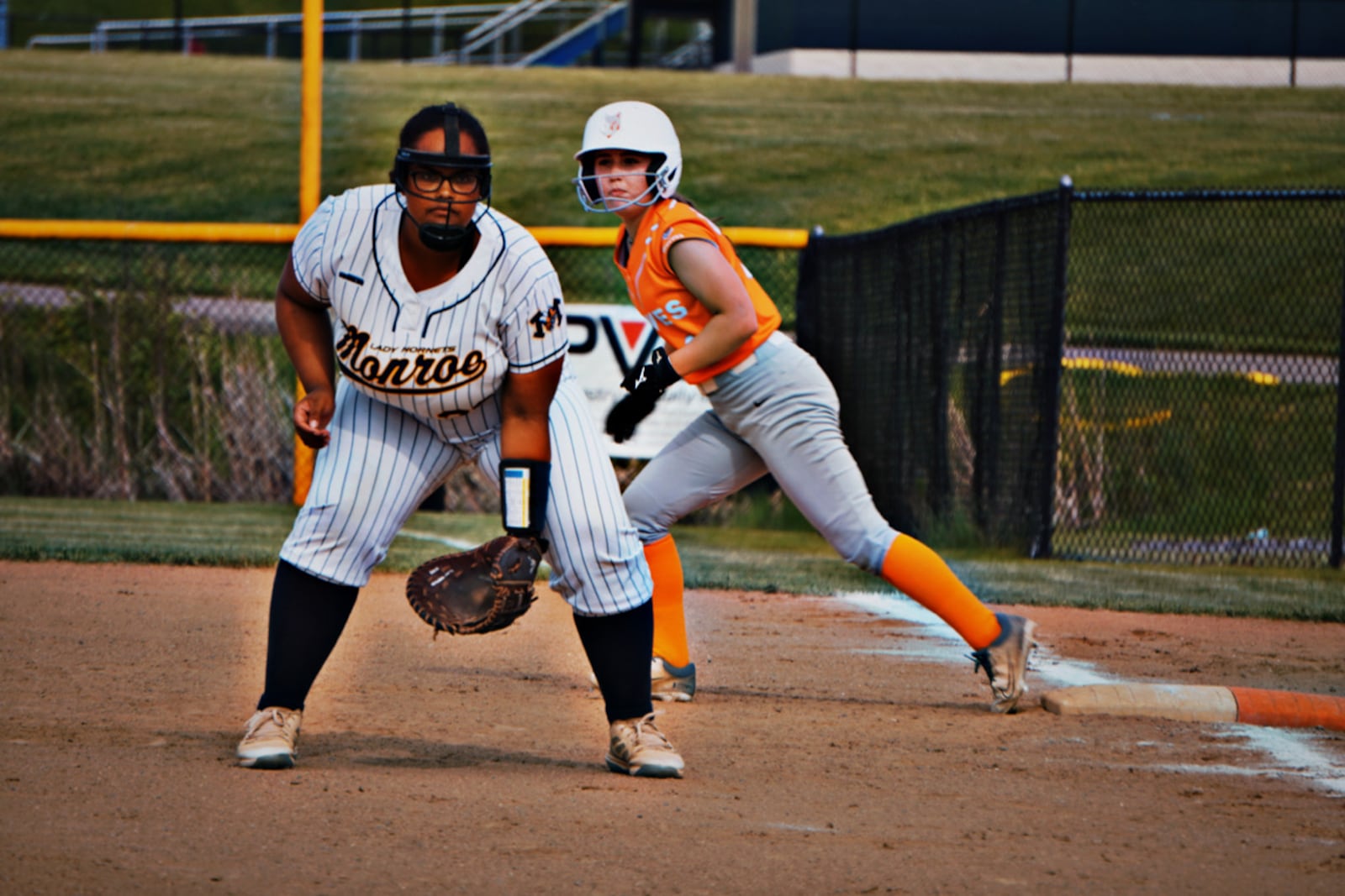 Monroe senior first baseman Madi Frazier was one of two seniors to help lead the Hornets to their first winning season since 2019. CHRIS VOGT / CONTRIBUTED