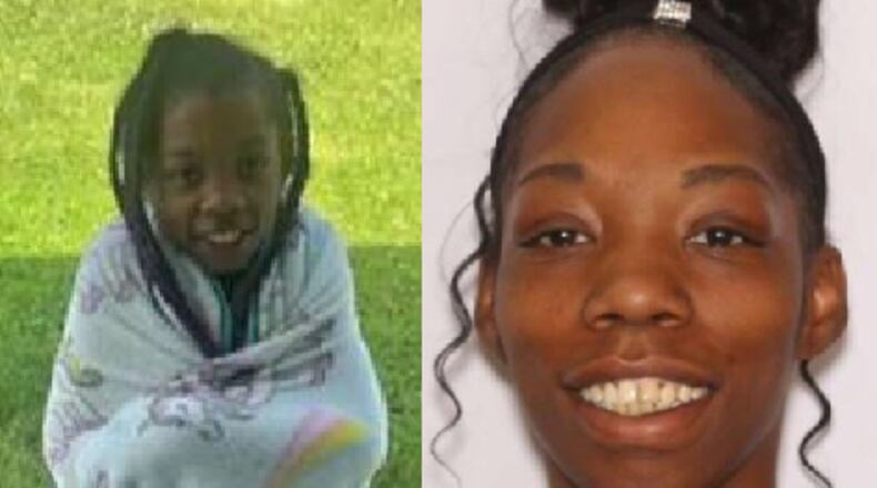 An Amber Alert was issued for Miangel Thomas (left), 10, of Grove City, after police said her mother, Rajon Drake (right), 30, abducted her