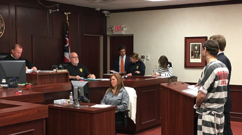 Ebb Duhamel of Middletown appears with his new attorney before Judge Ronald Ruppert in Franklin Municipal Court in 2020. Ruppert said the growth of the court will require his position to go from part-time to full-time. He is seeking support to move forward on the proposal. ED RICHTER/STAFF
