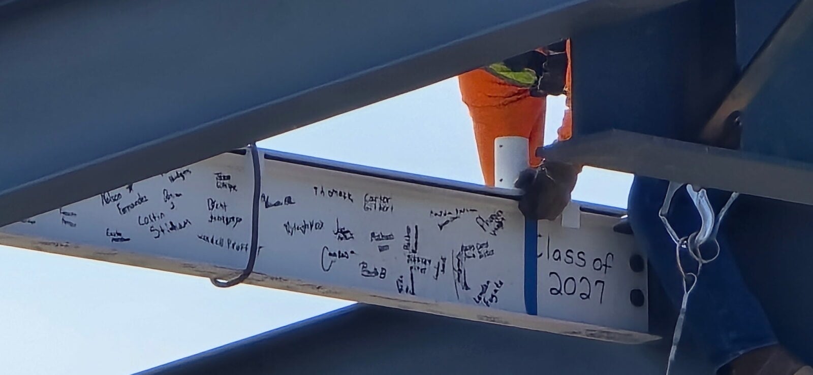 A $15 million, custom-built aviation school for Butler County high school students is on the glide path to completion at Middletown’s airport. Butler Tech officials recently held a topping out ceremony, which included students and officials signing the last steel girder, to celebrate completion of the structural phase of the new Aviation Center. (Provided)