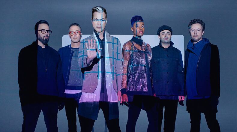 Fitz and the Tantrums are (from left) Jeremy Ruzumna (keyboards), John Wicks (drums), Robert “Fitz” Fitzpatrick (vocals), Noelle Scraggs (vocals), James King (saxophone, etc.) and Joseph Karnes (bass). CONTRIBUTED