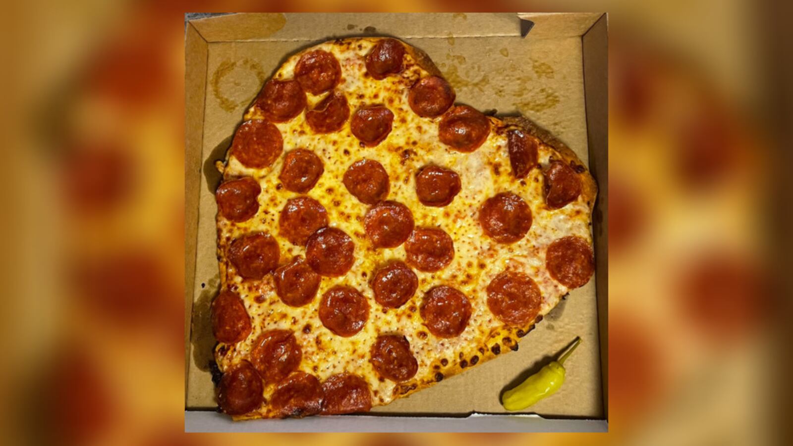 Many pizzerias are selling heart-shaped pizzas for Valentine's Day, like this one from Papa John's. STAFF FILE PHOTO