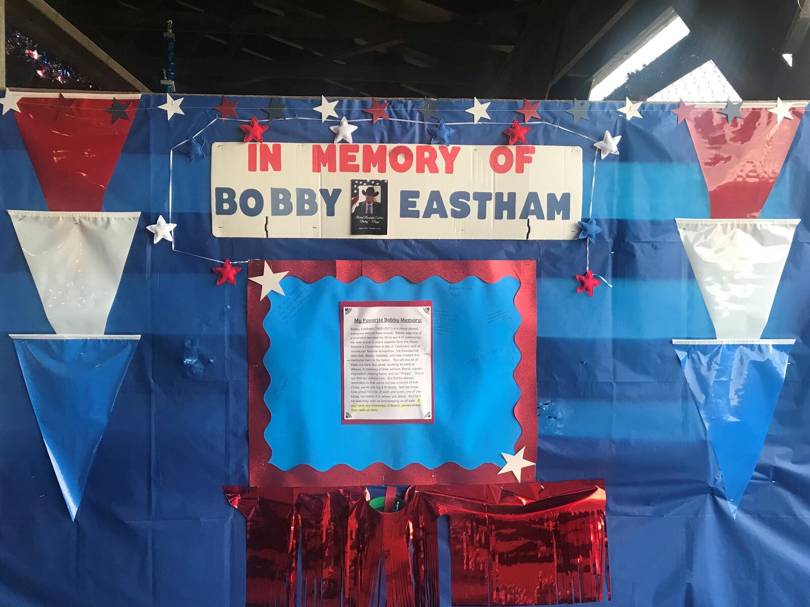 The Blazin' Saddles stable is decorated in honor of Eastham, who was the 4-H group's advisor for over 20 years. ALICE MOMANY / STAFF