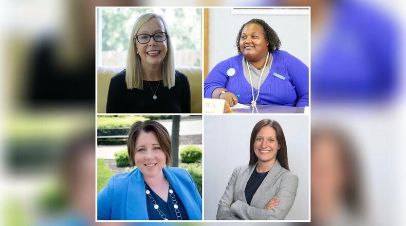 About half of the candidates elected on Election Day on Nov. 5 were women, including, from clockwise from left, Hamilton City Council member-elect Susan Vaughn, Hamilton School Board member-elect ShaQuilla Mathews, West Chester Twp. Trustee Ann Becker and Middletown Mayor-elect Nicole Condrey. FILE PHOTOS
