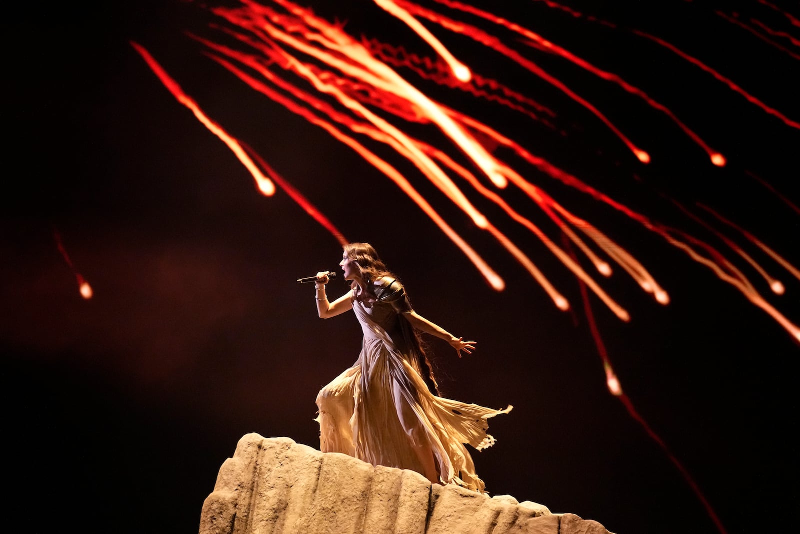 FILE - Alyona alyona & Jerry Heil of Ukraine perform the song Teresa & Maria during the Grand Final of the Eurovision Song Contest in Malmo, Sweden, on May 11, 2024. (AP Photo/Martin Meissner, File)