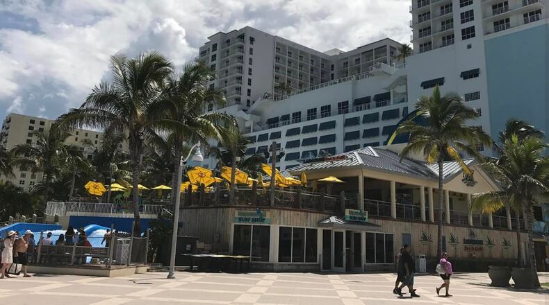 Seen here is a Margaritaville Resort in Hollywood Beach, Fla. in 2018. A Margaritaville Resort is planned for Newport on the Levee along the Ohio River in Kentucky and is expected to open in 2026. STAFF FILE PHOTO