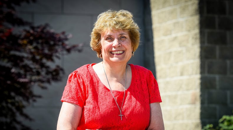 Patrice Harty is retiring after 46 years with Bishop Fenwick High School. She spent most of that time as a Spanish teacher and most recently served in the office of Campus Ministry. NICK GRAHAM/STAFF
