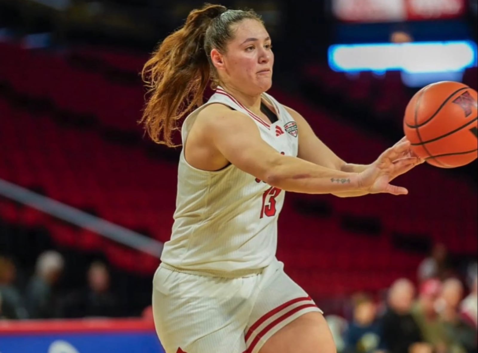 Miami's Tamar Singer makes a pass during her game against Georgia Southern on Saturday, Feb. 7, 2026 afternoon at Millett Hall. MIAMI ATHLETICS PHOTO