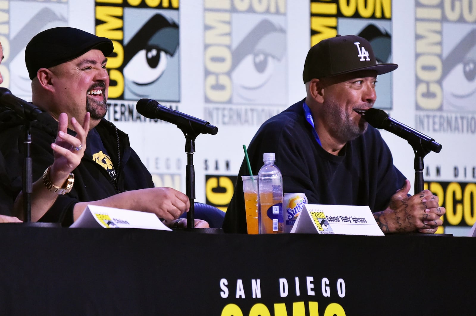 Gabriel "Fluffy" Iglesias, left, and Jo Koy attend a panel for Gabriel "Fluffy" Iglesias & Jo Koy during Comic-Con International on Thursday, July 24, 2025, in San Diego. (Photo by Richard Shotwell/Invision/AP)