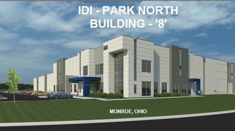 Rendering of a proposed 992,524-square-foot speculative industrial building submitted to the city for planning purposes, that could be built at the Park North at Monroe business park.