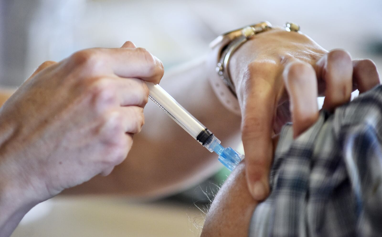 Mercy Health-Fairfield Hospital offered first-dose vaccinations at Jungle Jim's Oscar Event Center in Fairfield Tuesday, April 6, 2021, and will offer them from 9 a.m. to 2 p.m. Wednesday, April 7, 2021. It's estimated 1,200 people, 600 on Tuesday and 600 on Wednesday, will receive the first-shot of the novel coronavirus vaccine. NICK GRAHAM / STAFF