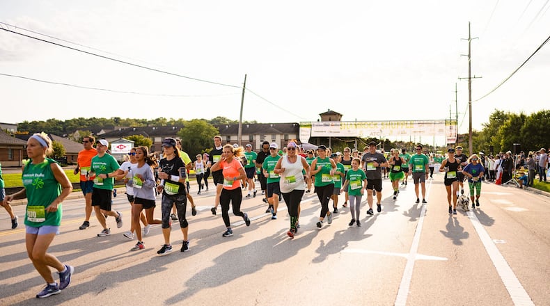 Gone for two years, the Shamrock Shuffle race and post-race block party in West Chester Twp. returns March 16, 2024. Pictured is the start of the 2021 race. CONTRIBUTED