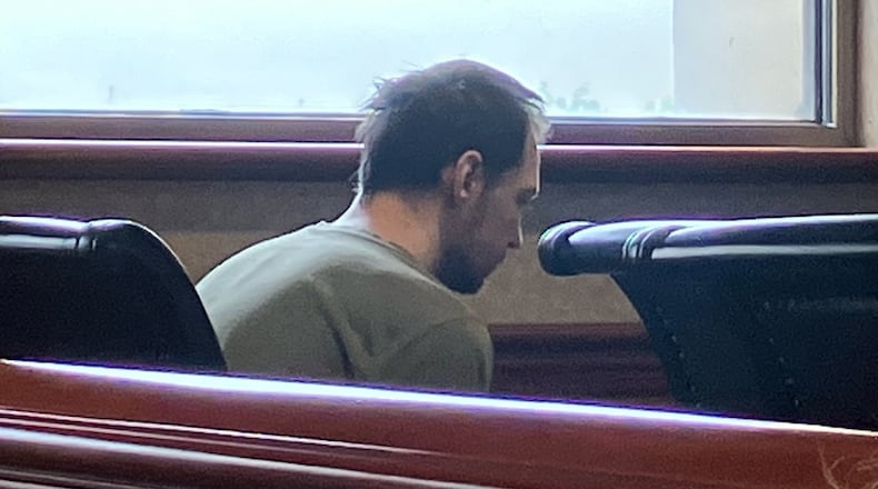 Austin Combs, charged with aggravated murder in the shooting death of his Morgan Twp. neighbor in 2022 in Butler County Common Pleas Court Thursday, Aug 16, 2024. Lauren Pack/STAFF