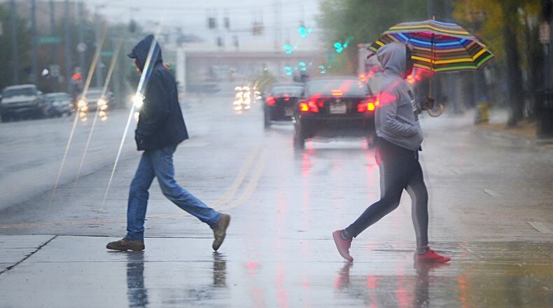 Heavy rains from Hurricane Zeta air mass soak the area Thursday, Oct. 29, 2020. JIM NOELKER/STAFF