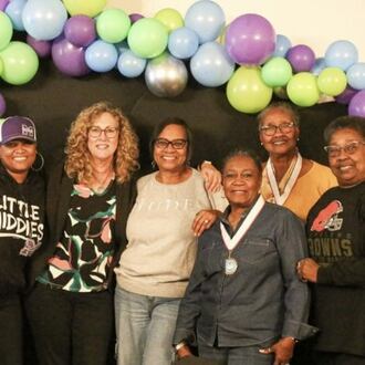 Three Middletown Community Ambassadors received recognition medals for their work at a recent awards ceremony. From left: Paulette Hill, Monteen Gates, Jordan Kavanaugh, Kristy Duritsch, Jackie Phillips-Carter, Regina Brooks, Paula Everhart and Charlene Dorn. CONTRIBUTED