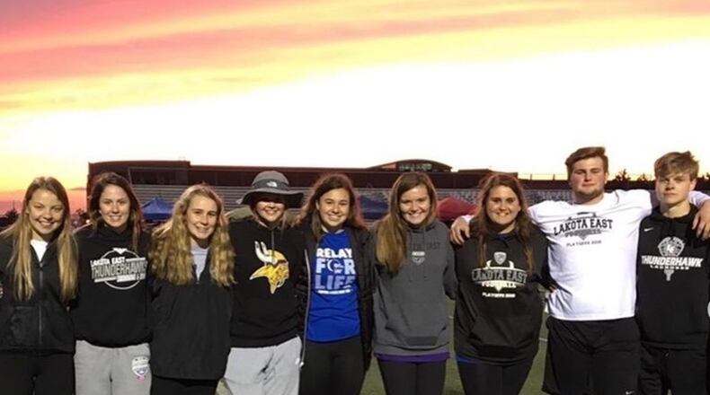 Lakota East High School students participate in the 2019 Relay for Life fundraiser for the American Cancer Society. Last year, the school’s event raised more than $60,000 for the fight against cancer and ranked in the top five high schools per capita in the nation. The students hope to raise more money with their virtual fundraiser tonight. CONTRIBUTED/AMERICAN CANCER SOCIETY