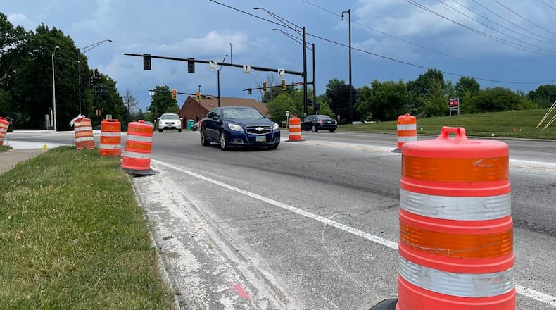 Work on Forrer Boulevard from Woodman Drive to Smithville Road in Kettering was in progress in this 2022 photo as part of $2.473 million contract awarded to Barrett Paving Inc. FILE.