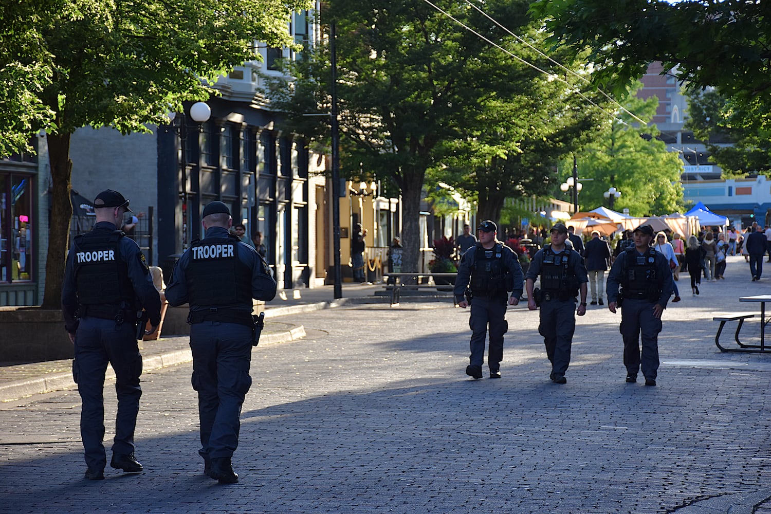 Police presence in Oregon District during NATO assembly