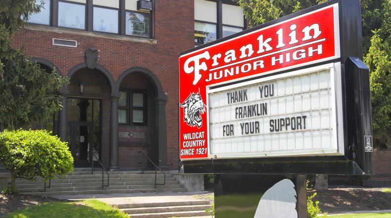 The Franklin school board is considering plans for new facilities but have been advised by the Ohio Facilities Construction Commission that funding may not be available until 2027. The district had previously been told it would be eligible for the state funding in 2020 or 2021. The popularity of the program and many districts statewide have been passing bond issues to cover local construction costs. Franklin Junior High School was built about 100 years ago. FILE PHOTO