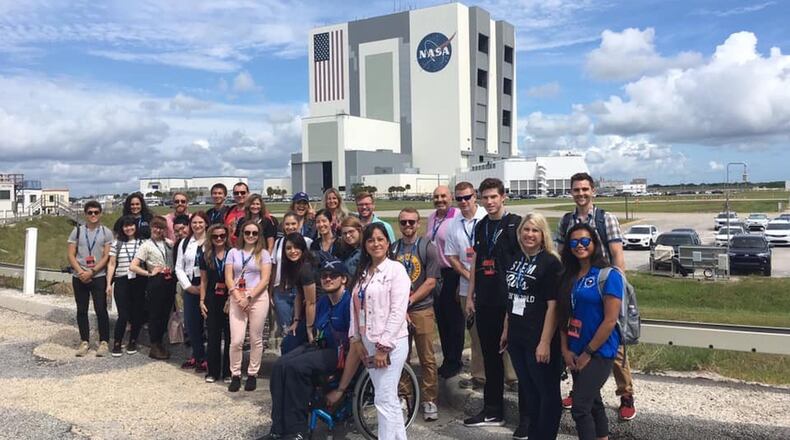 Lakota Schools Superintendent Matt Miller, back row fifth from right, recently joined an invited group of educators and others to tour NASA s Cape Canaveral in Florida and to watch a Space X rocket launch. Miller was the only school superintendent among the more than two dozen specially invited guests to tour the space center’s launch site. (Provided Photo/Journal-News)