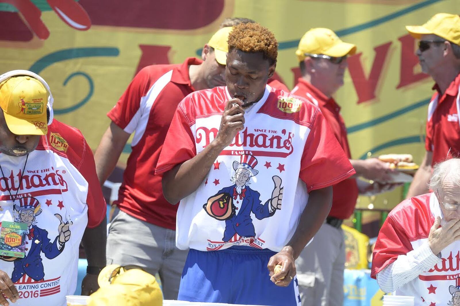 Gideon “The Truth” Oji will be Joey Chestnut’s most noteworthy challenger at the World Brat-Eating Championship at Oktoberfest Zinzinnati. Oji successfully defended his title of Kale Eating Champion of the World by defeating Chestnut at the Kale Yeah! competition last July. CONTRIBUTED