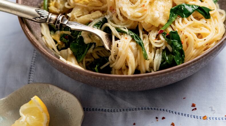 Spinach and Artichoke Angel Hair Pasta. COUNTRYMAN PRESS