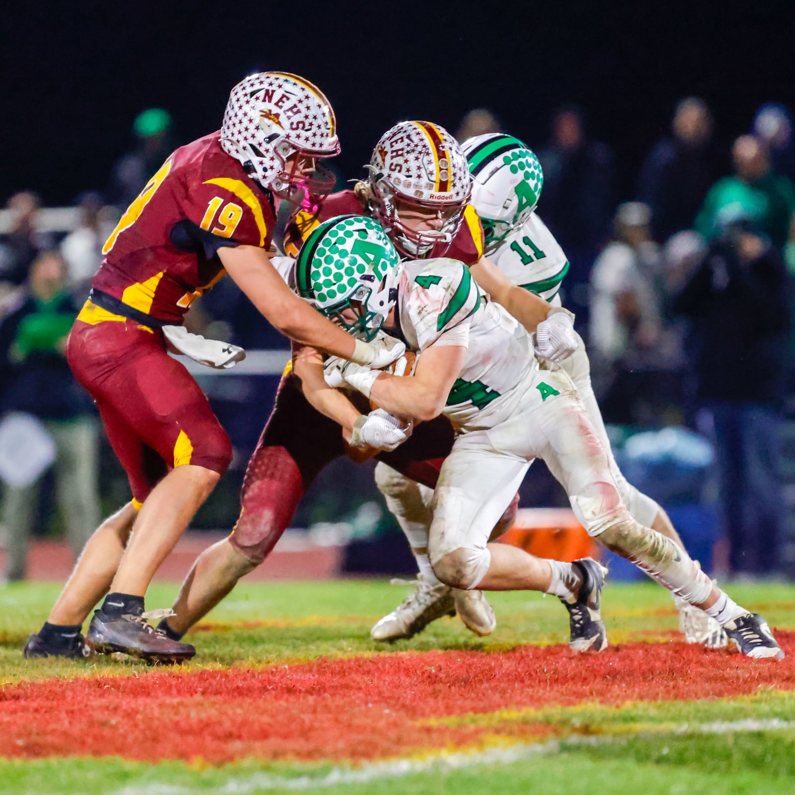 Anna High School senior Zeb Pleiman runs the ball during their game against Northeastern on Friday, Nov. 14 at Conover Stadium in Springfield. The Rockets won 28-8. MICHAEL COOPER / STAFF