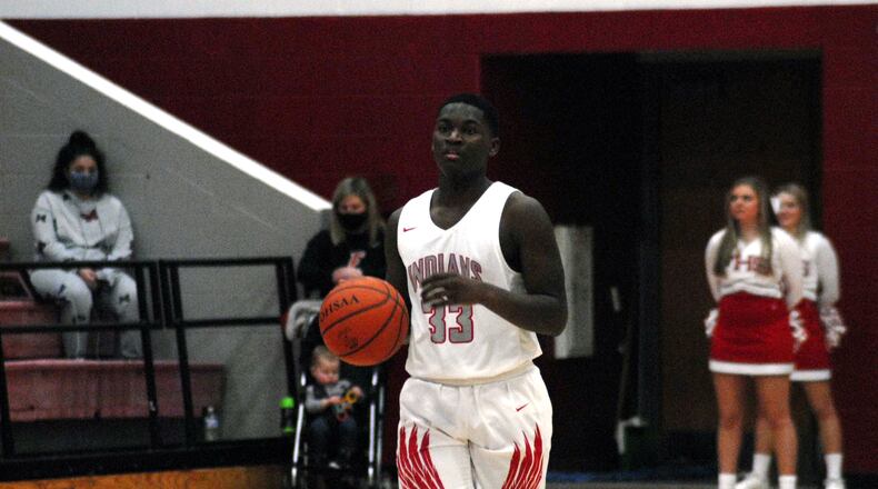 Fairfield's Ray Coney brings the ball up during a recent game. Chris Vogt/Butler County High School Sports Report