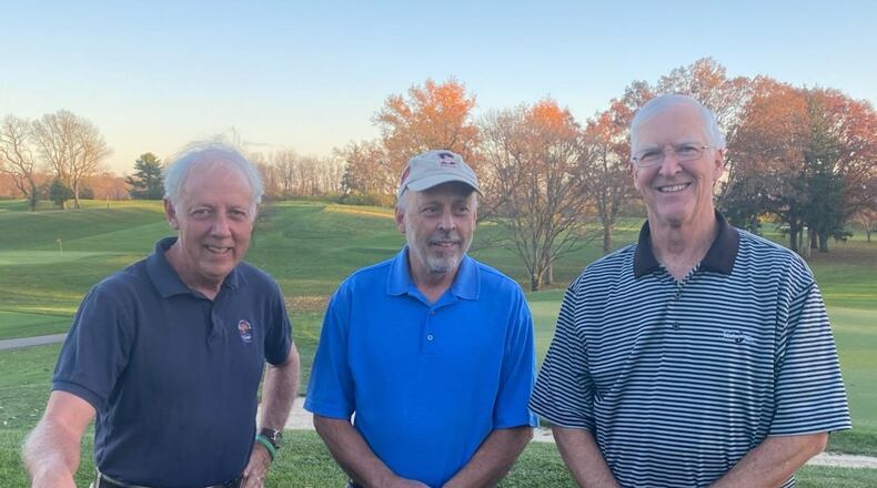 Jim Brooks golf group. (L-R) Jim Brooks, Bill Beyer, and Bill Thaler.
Jim Brooks is a retired high school English teacher who writes, coaches tennis, and tutors immigrants