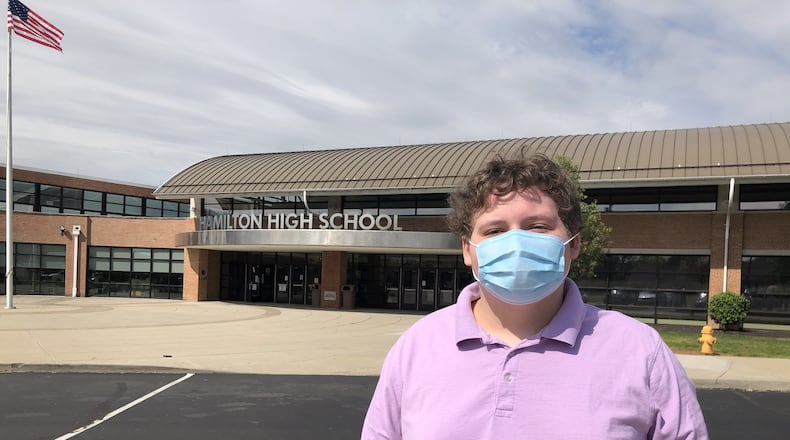 Hamilton High School senior Bryan Fuhrman called it a solemn occasion Wednesday when he visited his school on what would have been the final day of classes for seniors. They would have said goodbye to fellow students and teachers, practiced for graduation and had their class photo taken. But he was pleased with graduation-ceremony plans administrators have made. MIKE RUTLEDGE/STAFF