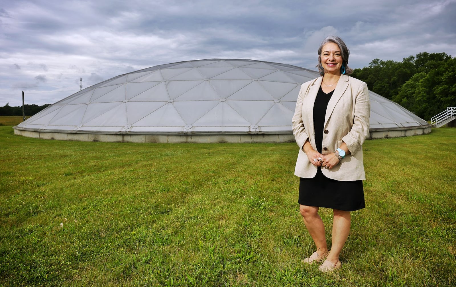 Sarah Van Frank-Affrunti, general manager of Southwest Regional Water District, stands at their North water treatment plant on Morganthaler Road. NICK GRAHAM/STAFF