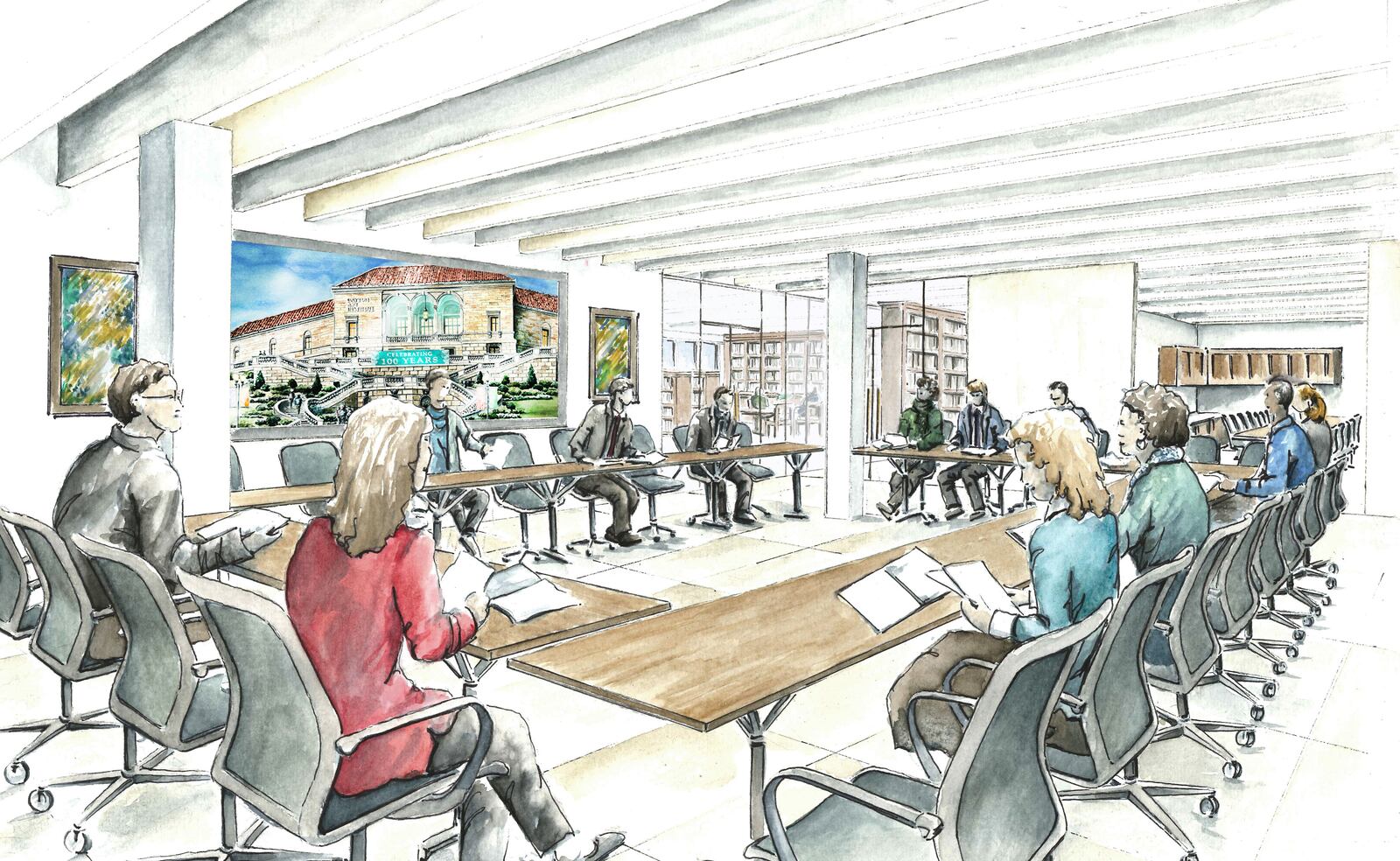 The Dayton Art Institute announced a $27 million capital campaign Sept. 22, 2018. More than half of the funds have already been raised to make improvements.  A rendering of a library is pictured.