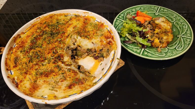 To observe PI Day and the Irish version of Saint Patrick’s Day, Jim Rubenstein made shepherd’s pie with local lamb. CONTRIBUTED