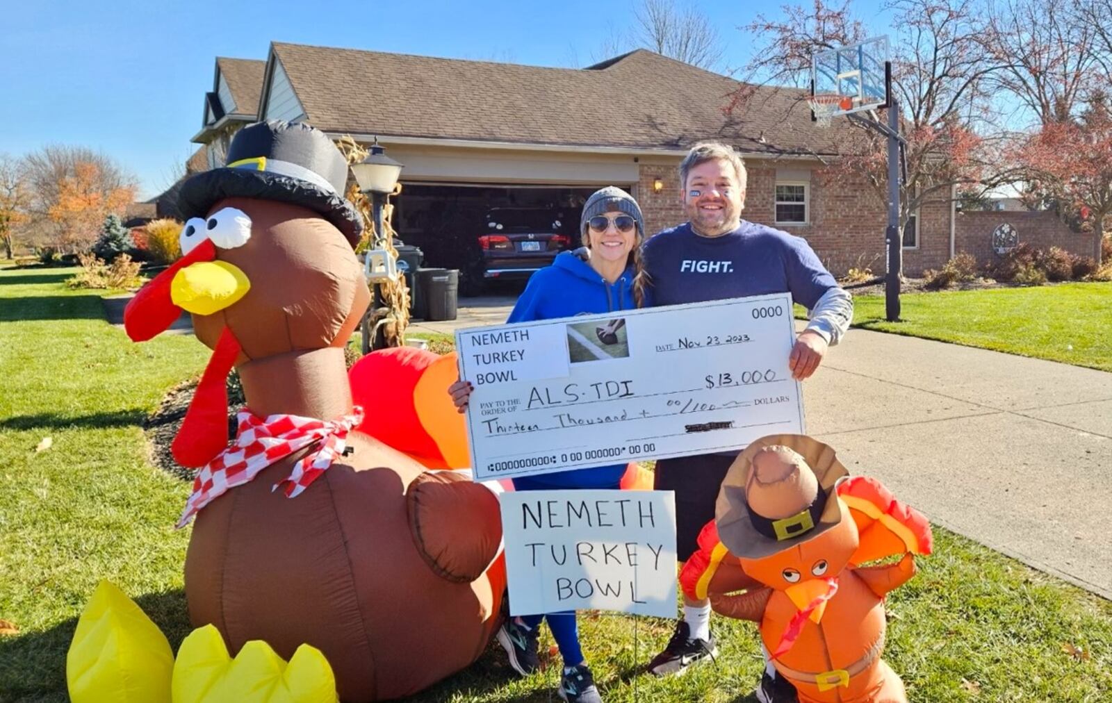 Trish and Jay Nemeth, of Springboro, raised $13,000 to donate to the ALS Therapy Development Institute, the world’s foremost drug discovery lab focused solely on finding a cure for ALS. SUBMITTED PHOTO 