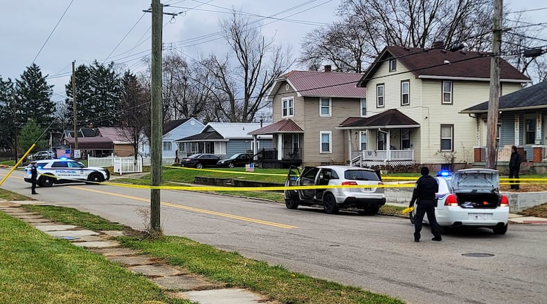 Middletown police investigate a shooting Sunday, Dec. 10, 2023, on Lafayette Avenue. NICK GRAHAM/STAFF