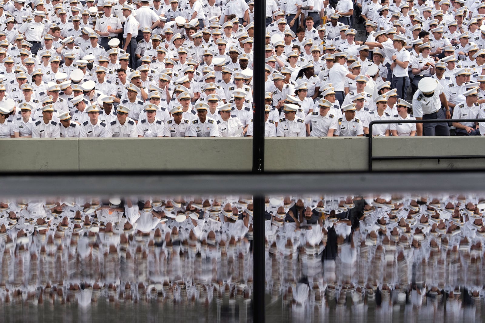 Cadets gather ahead of commencement ceremonies for the United States Military Academy in West Point, N.Y., Saturday, May 24, 2025. (AP Photo/Adam Gray)