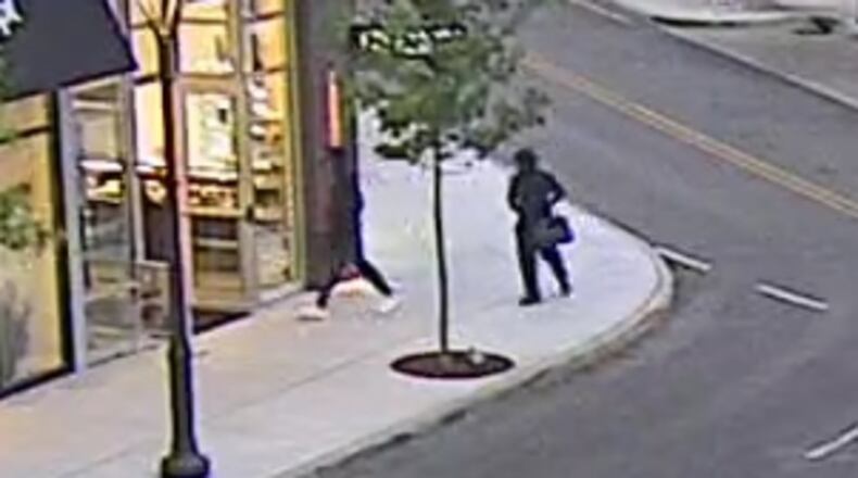 Police say two black men entered Hannoush Jewelers just before 9 p.m. and broke a glass case containing diamond rings.