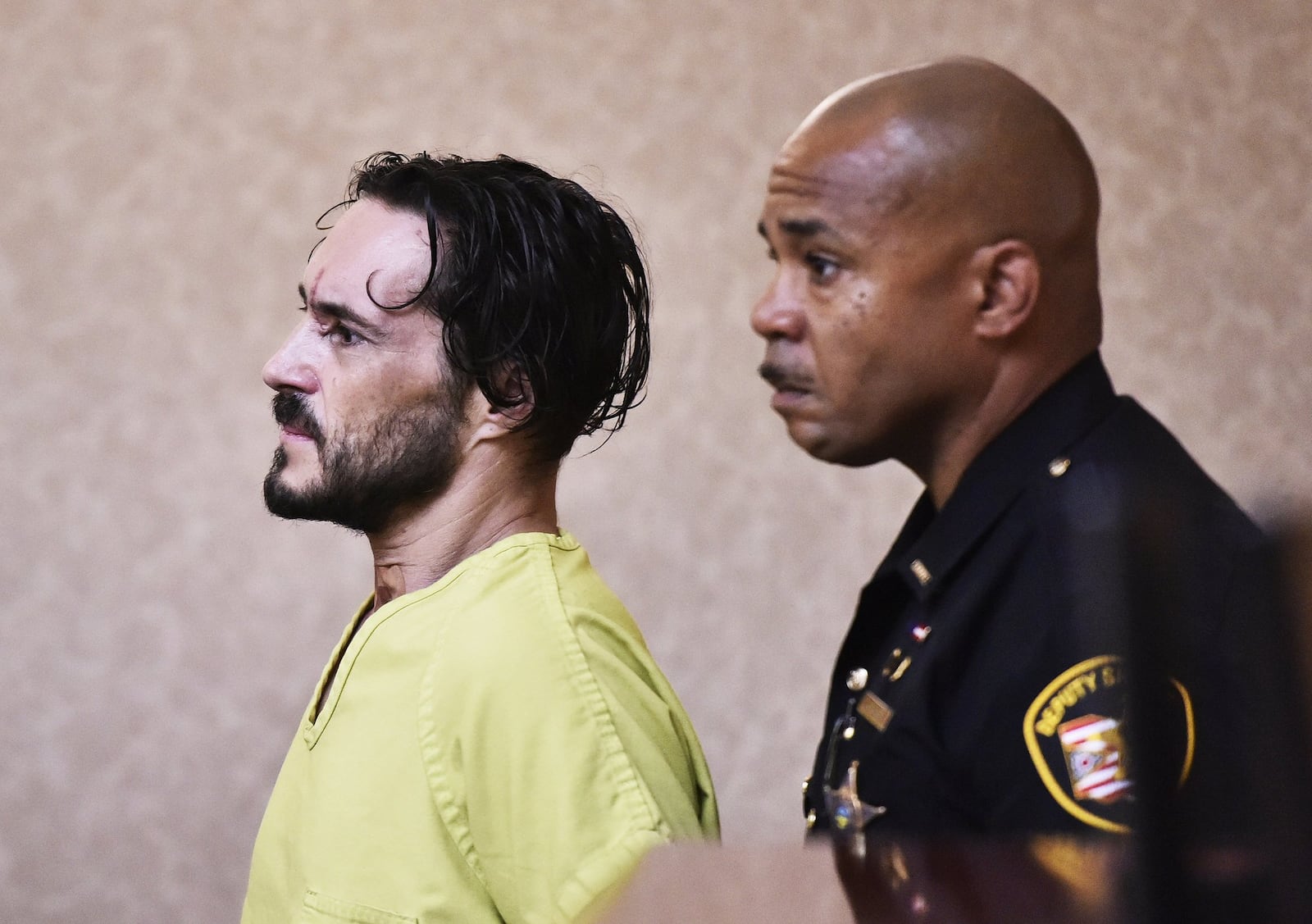 James Geran, charged with double murder and charges from the Trenton standoff was arraigned in Butler County Common Pleas Court on Monday, July 9 in Hamilton. NICK GRAHAM/STAFF