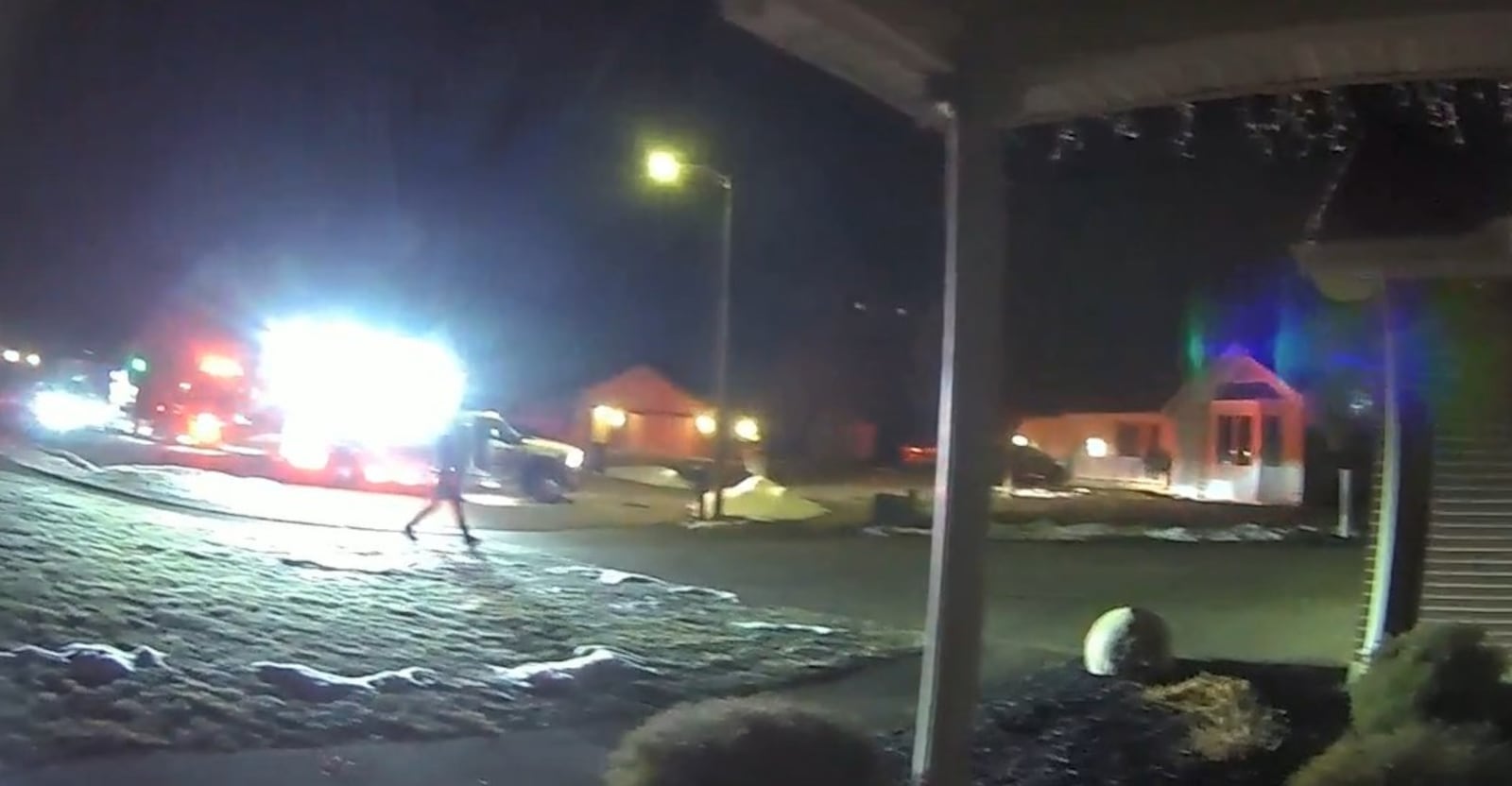 A scene from the front porch of the Flynn home in Tipp City on the night of the homicide. TIPP CITY POLICE